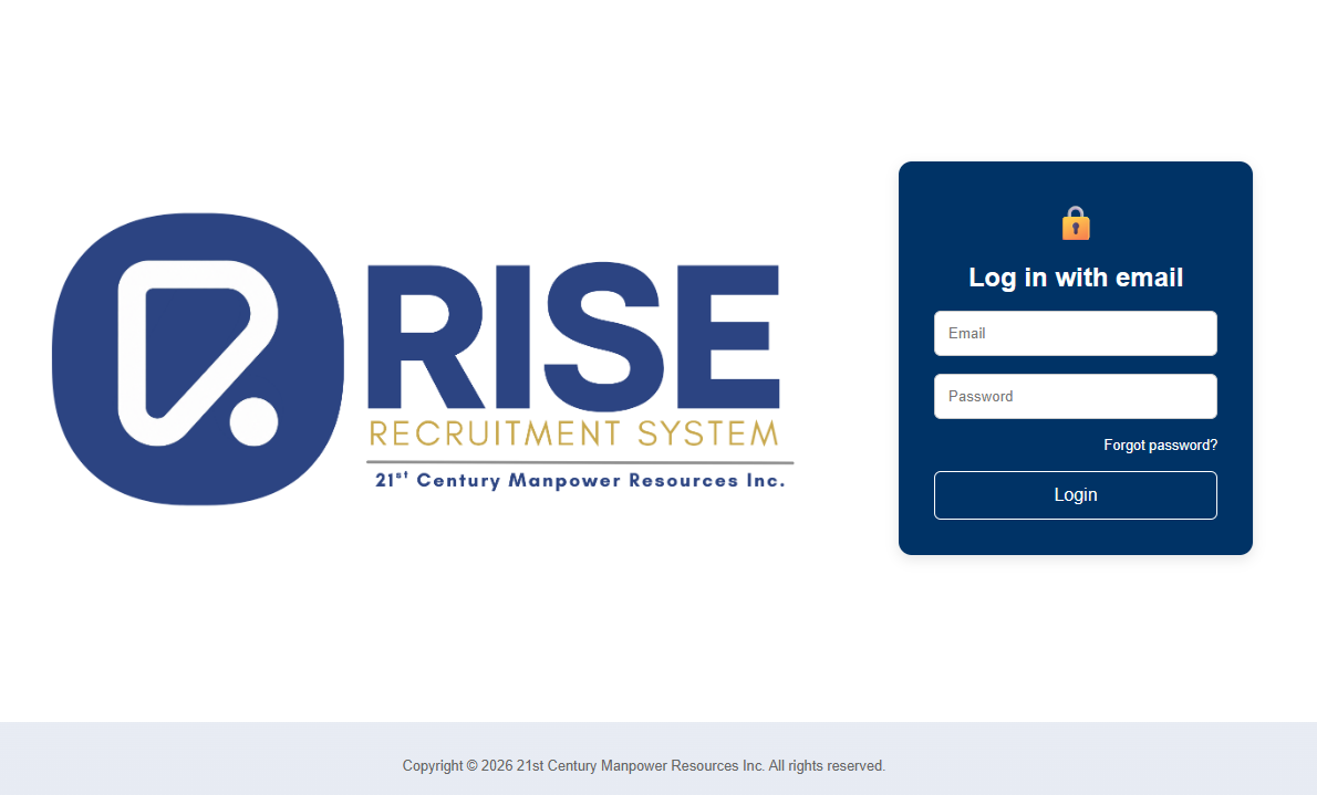 RISE Recruitment System screenshot 1
